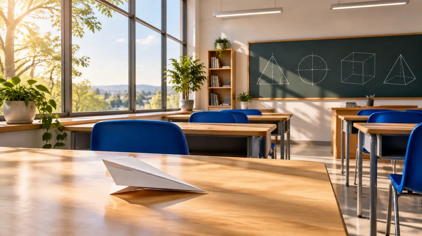 Bright classroom prepared for enrichment programs and teacher development